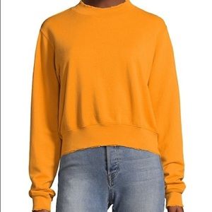 Cotton Citizen orange cropped sweatshirt small